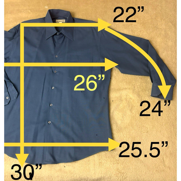 Pronto Uomo Dress Shirt Mens Size L Button up Long Sleeve Solid Blue Classic Fit - Picture 8 of 9